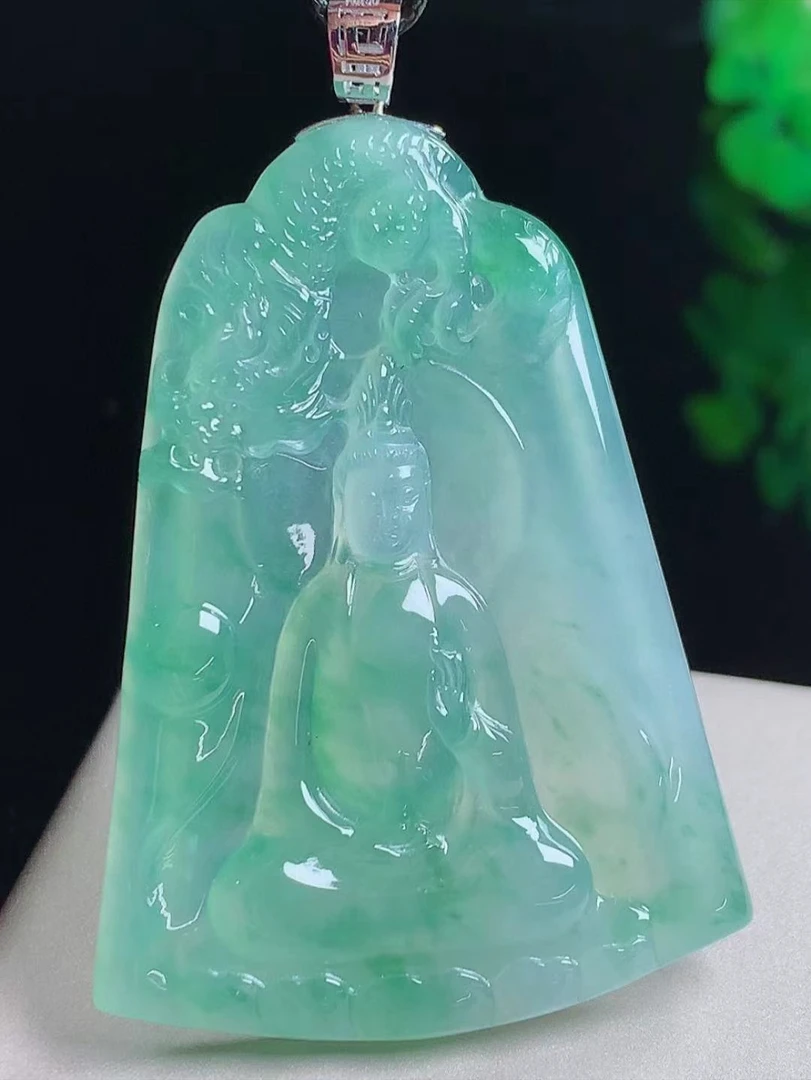 天然A货翡翠观音