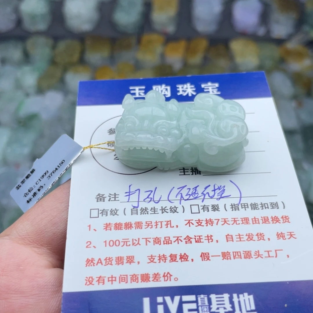 安***卿翡翠未镶嵌颈饰貔貅