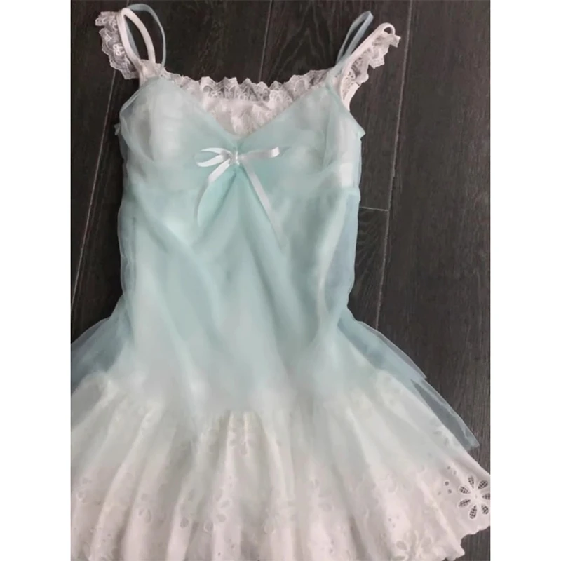 韩版温柔甜美风吊带罩衫套装女夏季新款收腰显瘦蕾丝连衣裙两件套