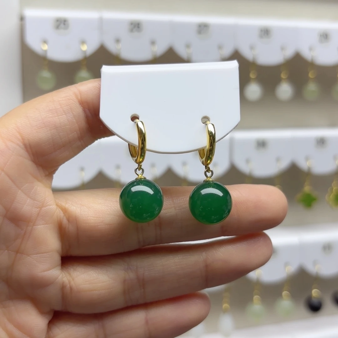 银S925镶嵌耳饰玛瑙/玉髓