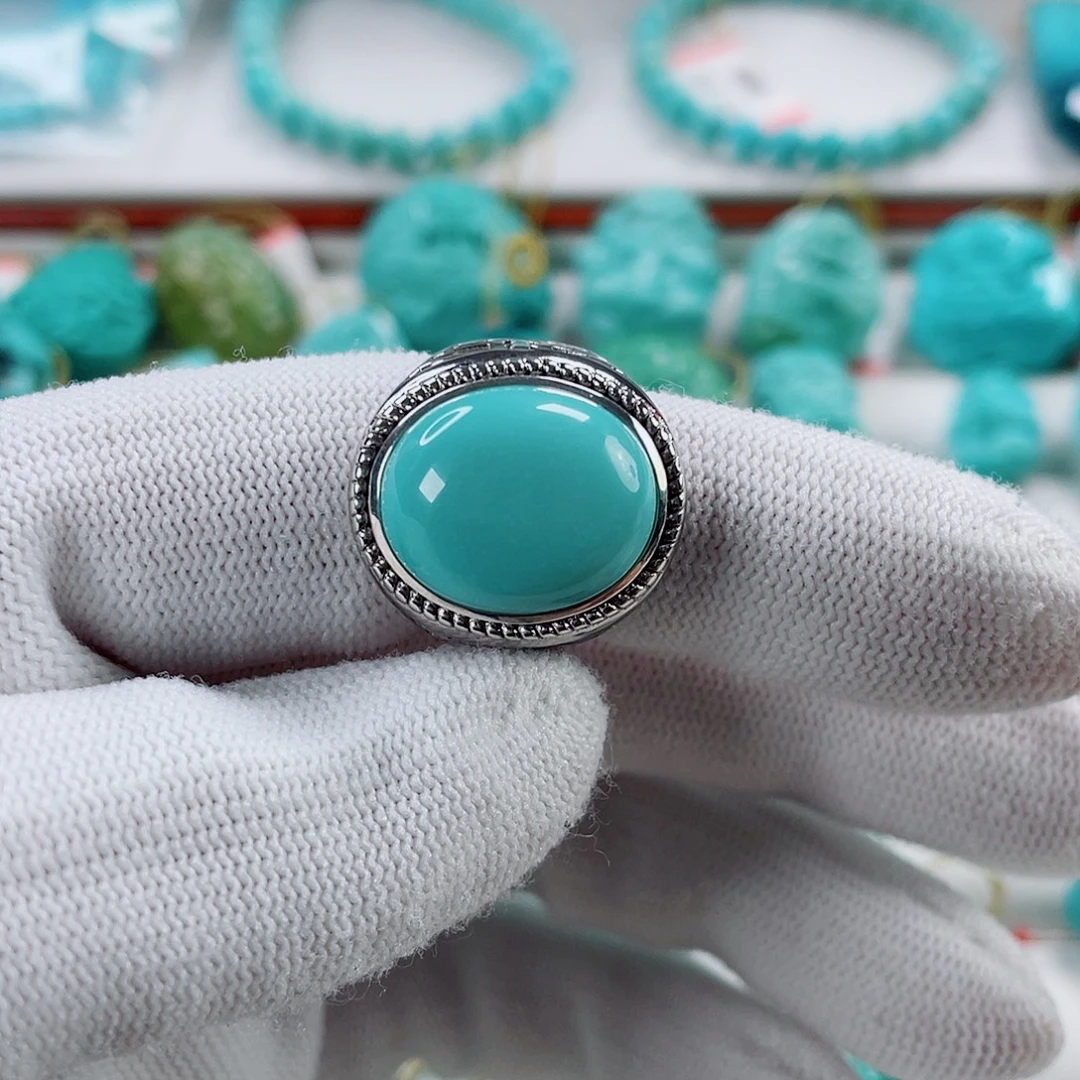 绿松石银S925镶嵌车挂