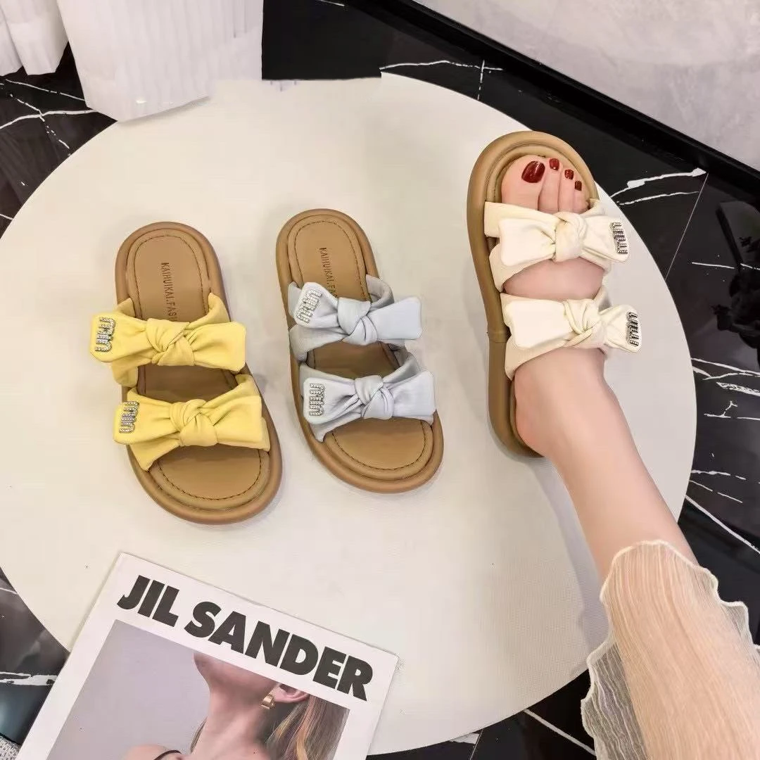 百搭舒适休闲厚底凉拖鞋2025新款女外穿一脚蹬凉鞋拖鞋 318-3