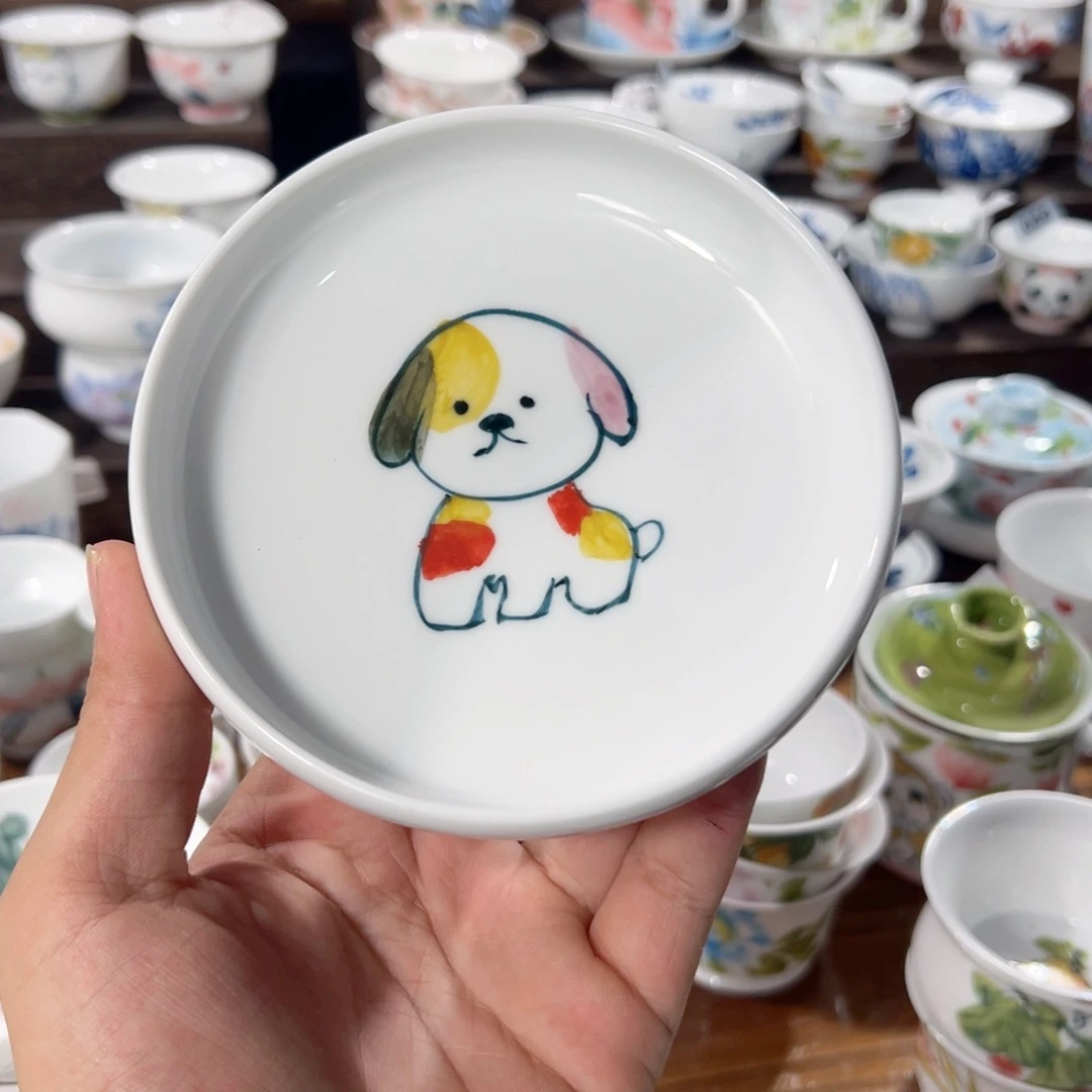 景德镇手工手绘陶瓷5寸小圆碟