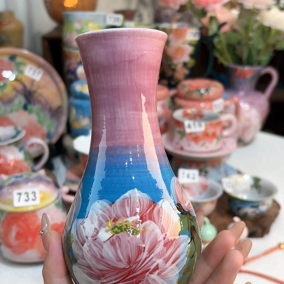 景德镇手绘高温釉下彩陶瓷茶具