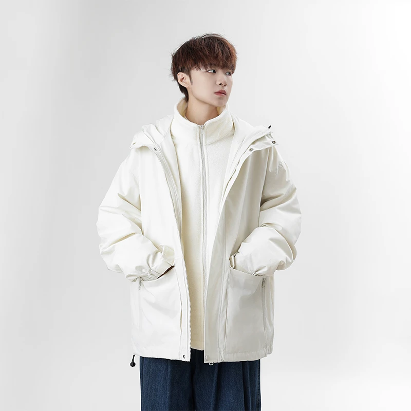 三合一工装夹克内丹可拆卸情侣户外冲锋衣连帽宽松男女-MY8882