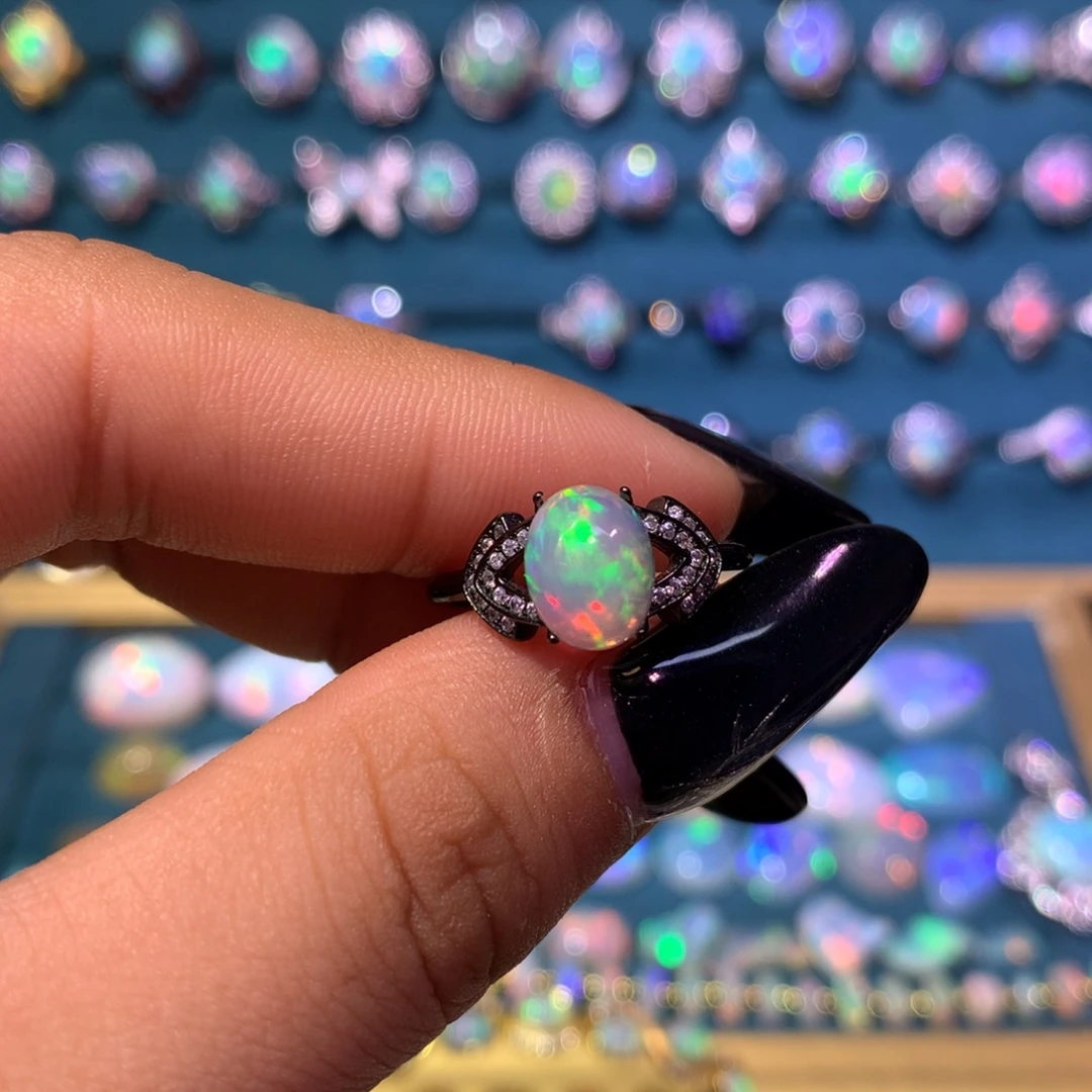 欧泊银S925镶嵌戒指款