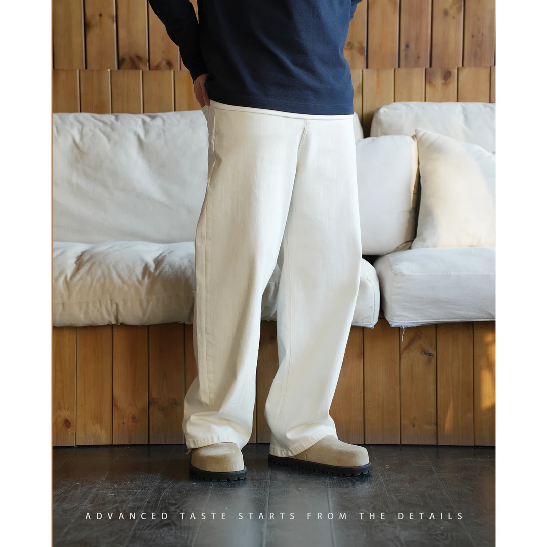 【大头叔叔】夏季高级感水洗结构口袋阔腿宽松弯刀牛仔裤DDK1236