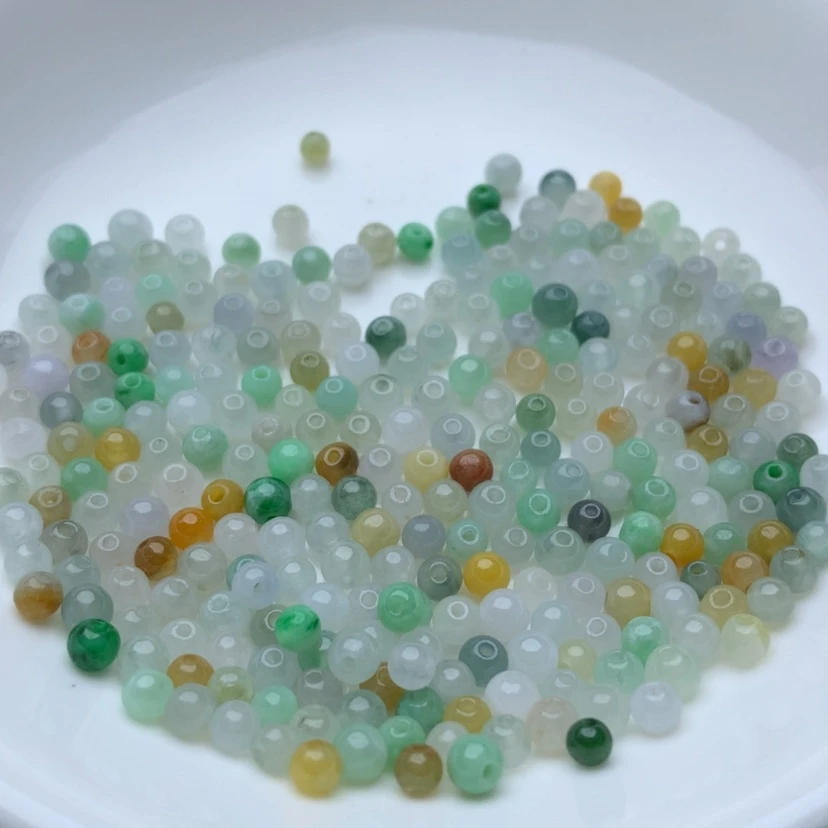 【闪购商品】翡翠手链未镶嵌卡3.5冰三彩50颗