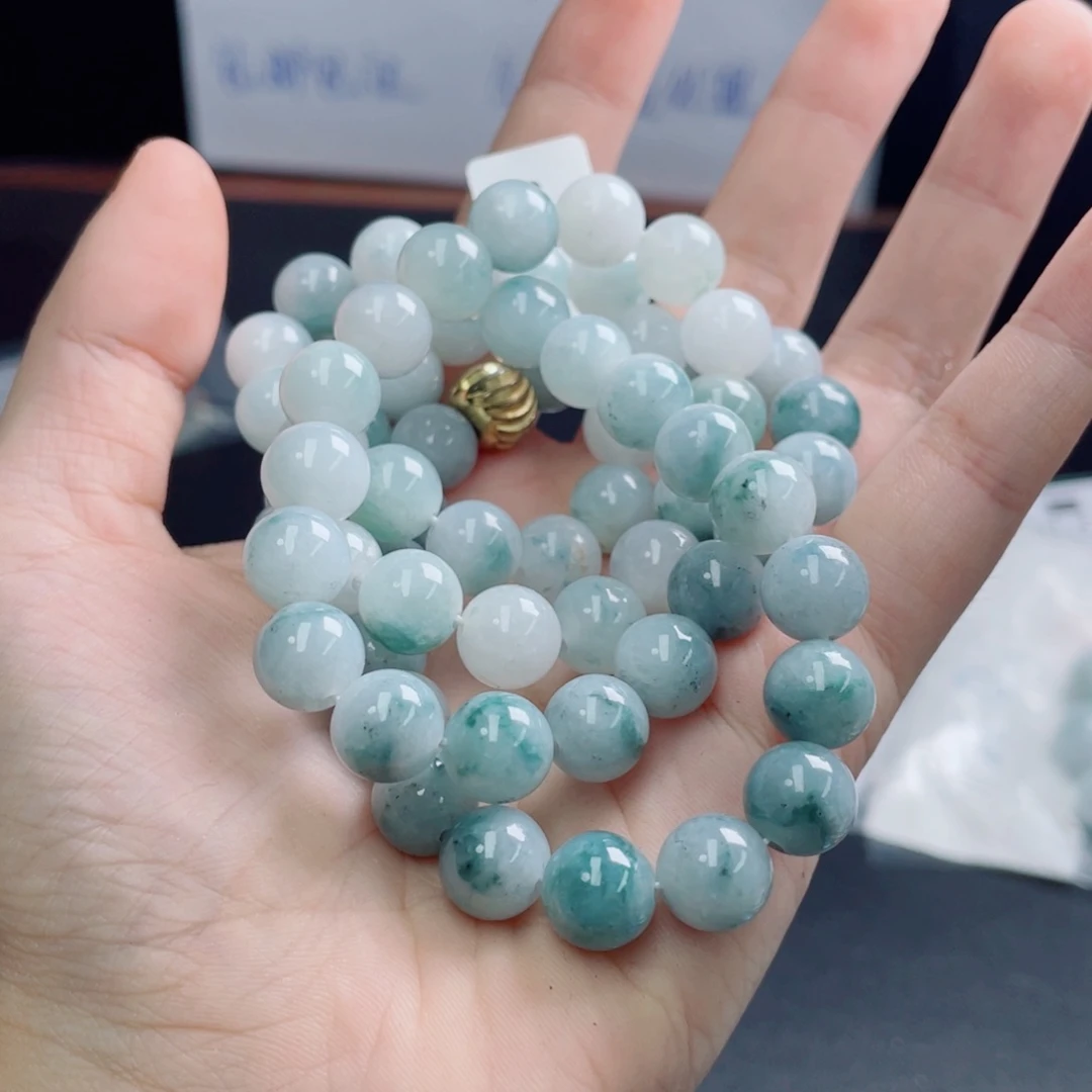 未镶嵌定制翡翠珠串9.9