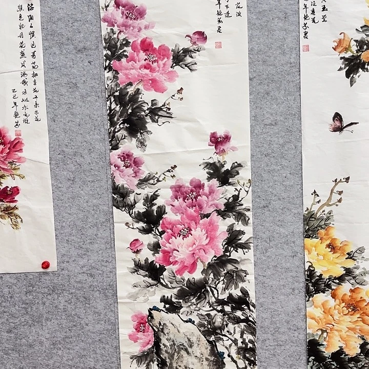 国画花鸟等图案四尺条