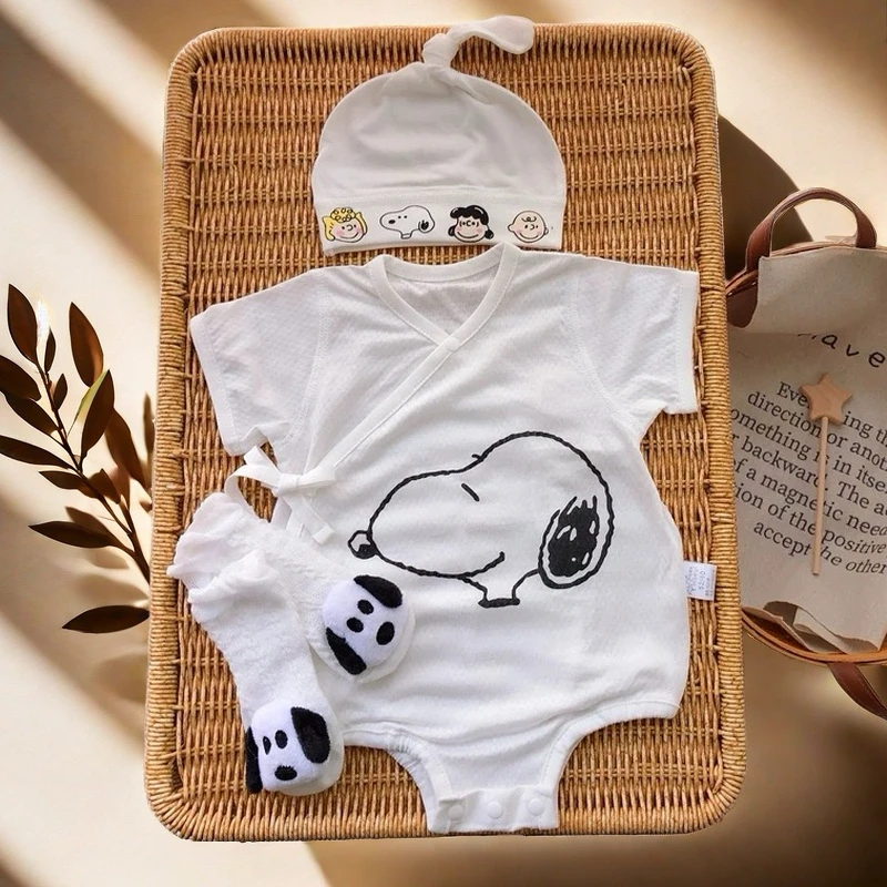 新生儿短袖包屁衣婴儿夏季纯棉a类薄款洋气59码三角哈衣可爱超萌