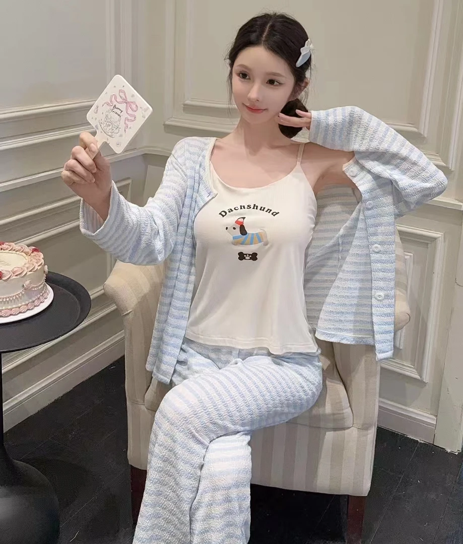 【新款系列】编号101~199春秋新款女士睡衣外出薄款韩版显瘦家居服