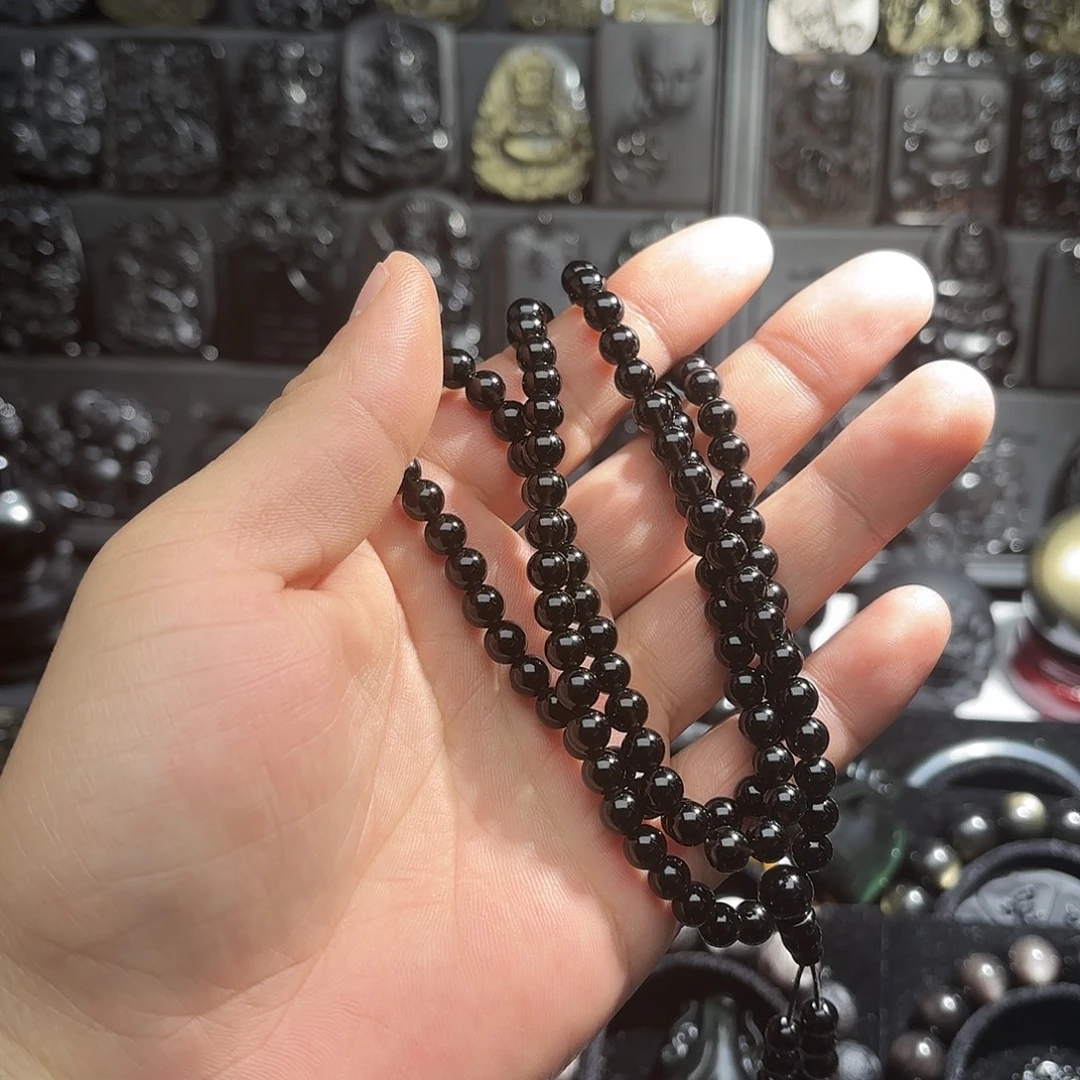 雁***飞黑曜岩未镶嵌手链