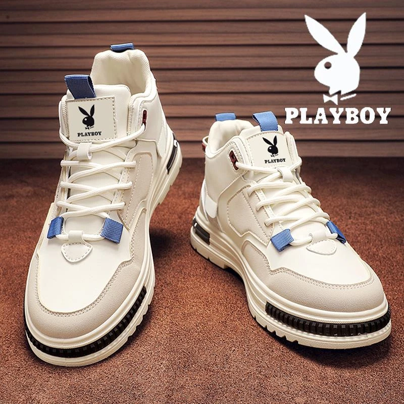 花花公子马丁靴男款夏季高帮男鞋耐磨短靴软皮沙漠中帮工装男靴子