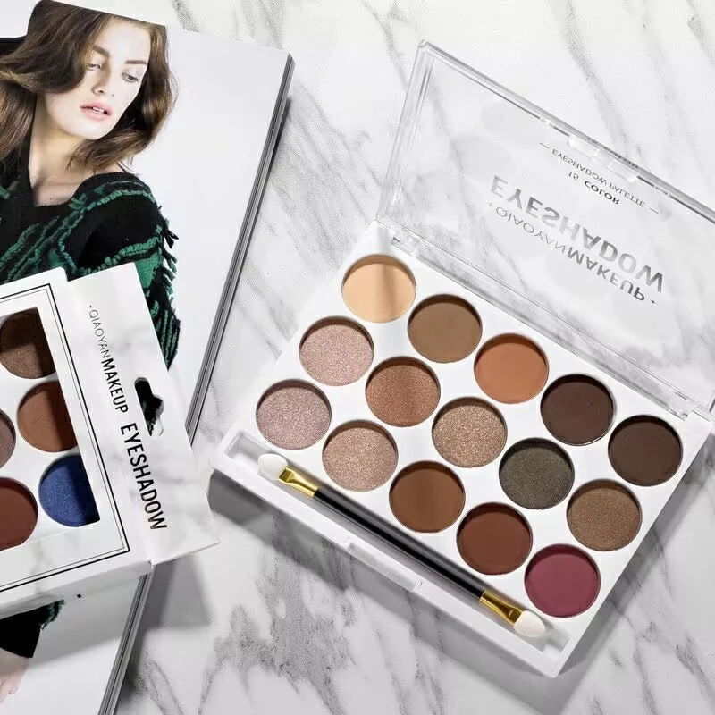 多色裸妆眼影盘大地色珠光哑光彩妆初学者持久防水