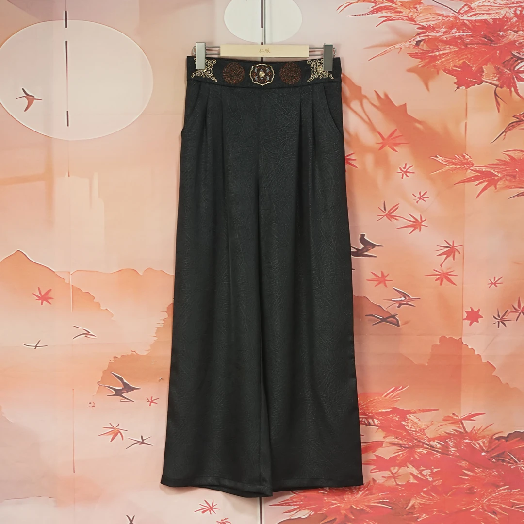 【长乐绸苑】新中式国风直筒休闲裤（C199）