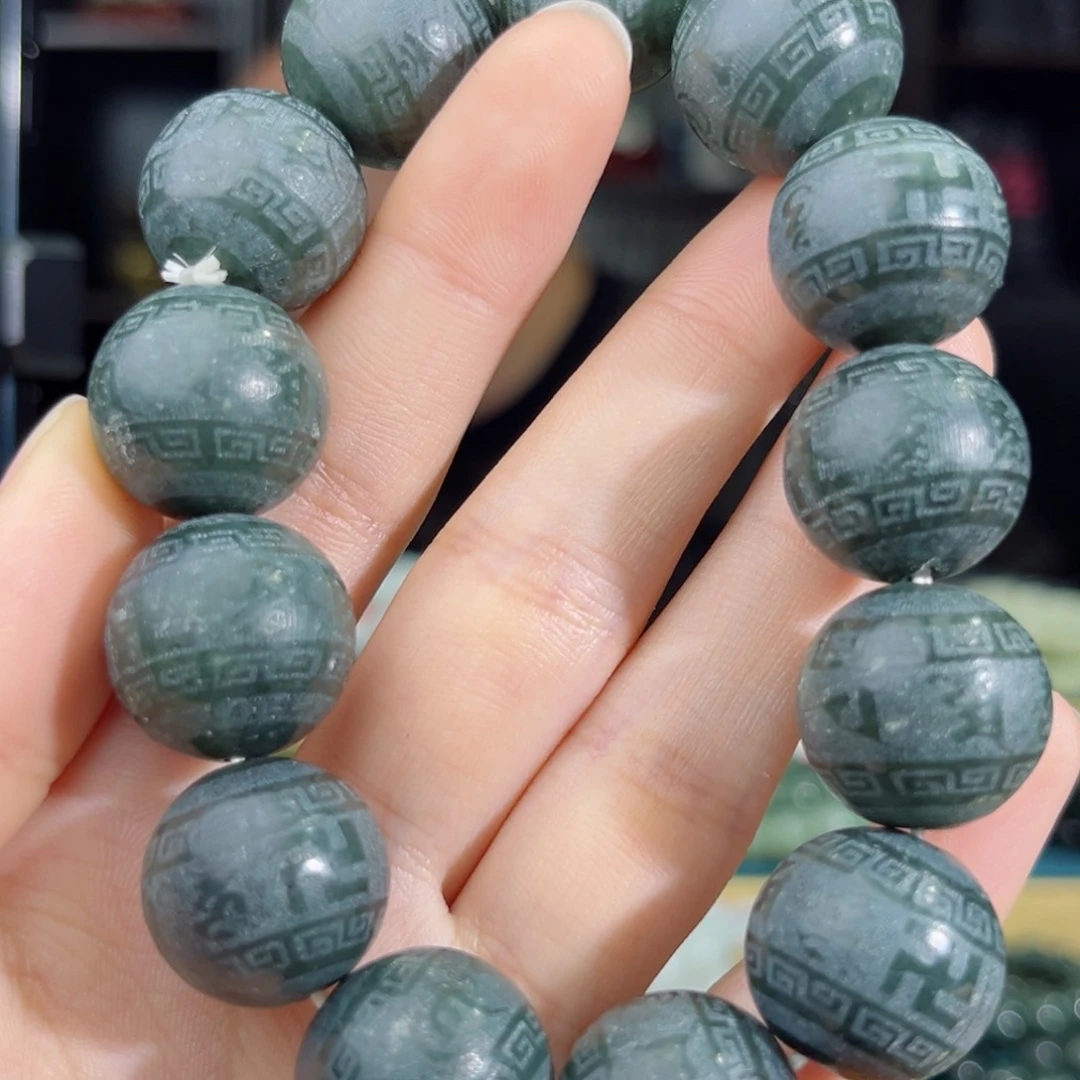 和田玉手链未镶嵌手串纯天然新疆和田玉18mm