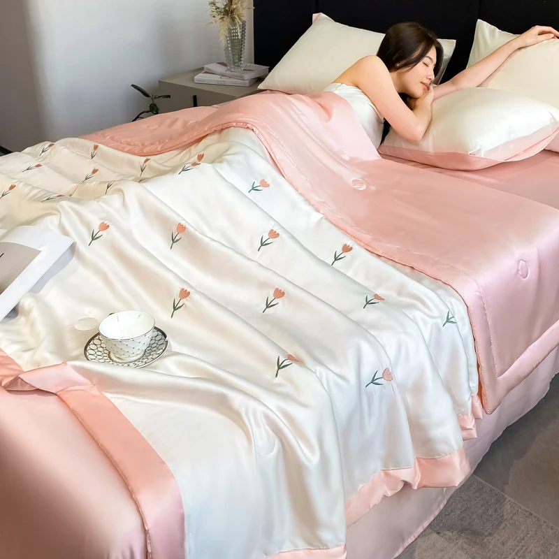 化纤被被芯夏被夏凉被双人空调被被子夏凉被双面款床单薄款