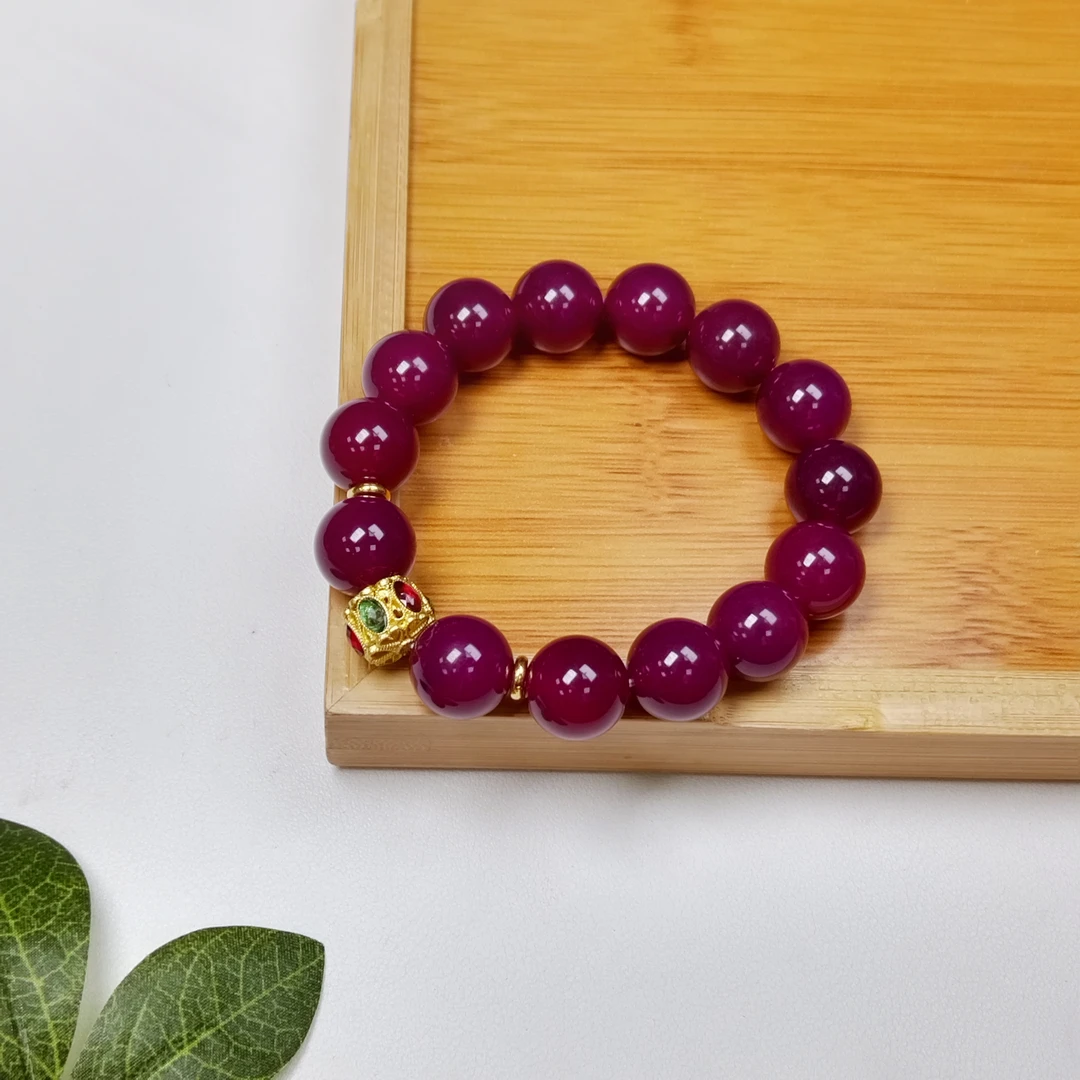 【侯总甄选】36优选级高档珠宝皇家紫紫俱来玉玛瑙手串-合金