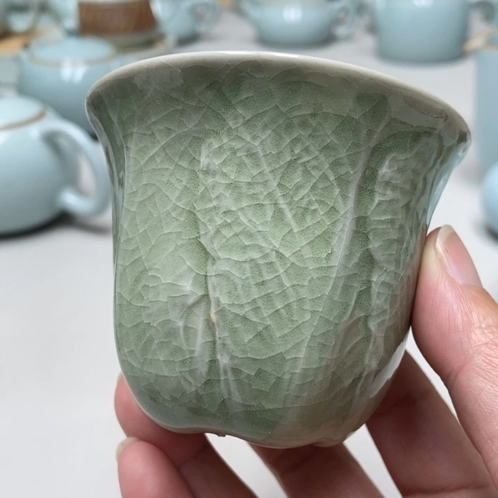 瓷赵琳豆绿百财杯带礼盒