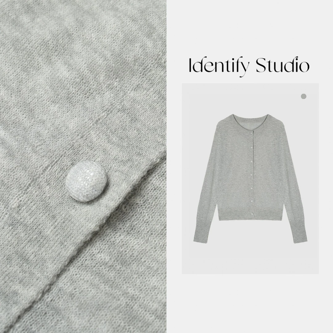 IDENTIFY“基础灰色”夏季新款简约休闲百搭针织上衣25SS