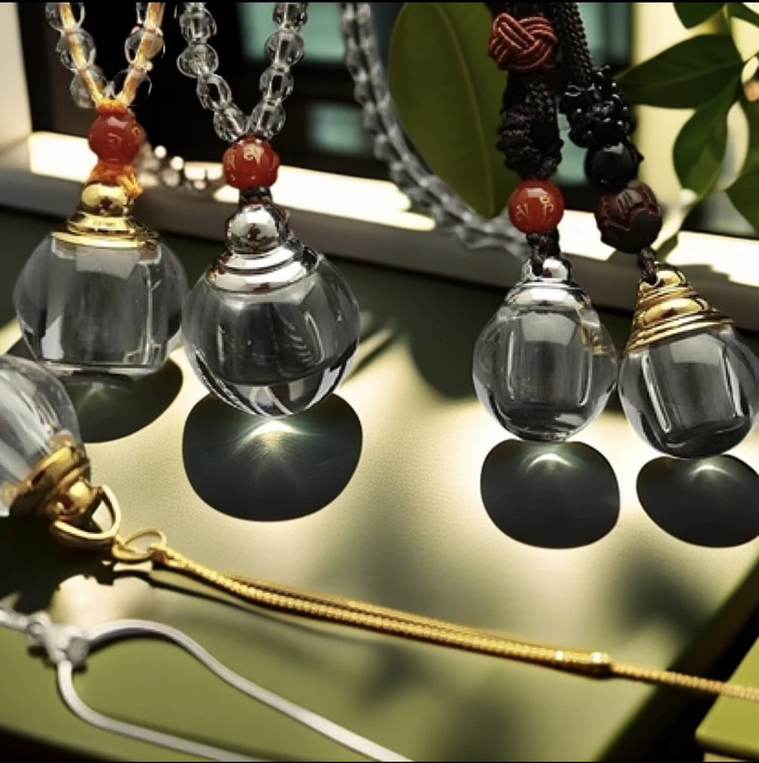 铜合金石英石吊坠 白色黄色民族水晶珠制精美吊坠结缘赠送舍利子