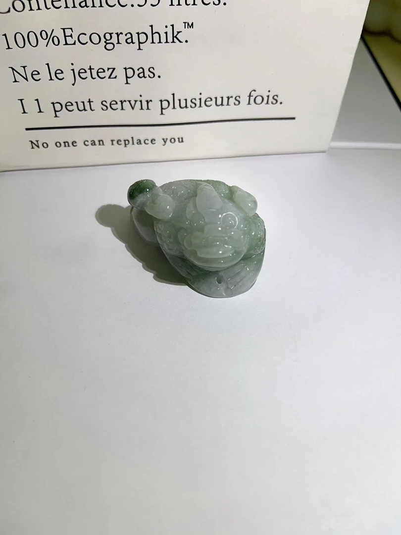天然A货翡翠 飘花绿花三脚金蟾（赠高货手工绳）一-100046