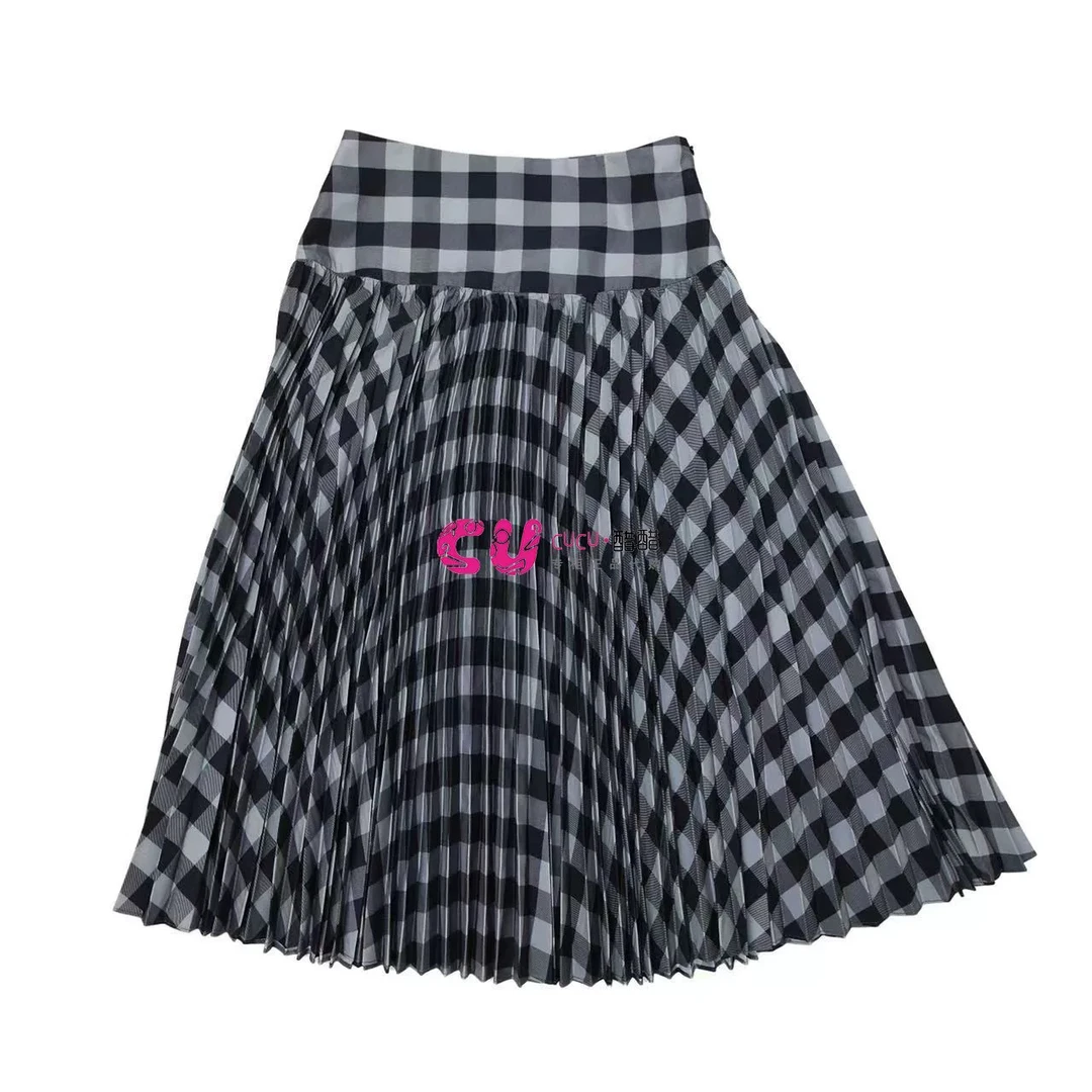 COEMES 2025春 波点印花百褶长半裙女