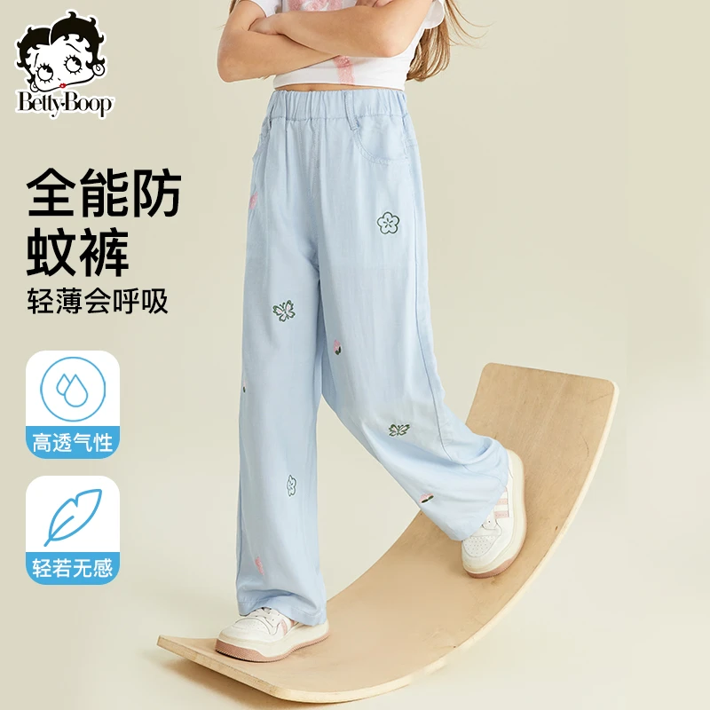 贝蒂女童时尚印花牛仔裤裤子2025年夏季新款中大童休闲长裤24452