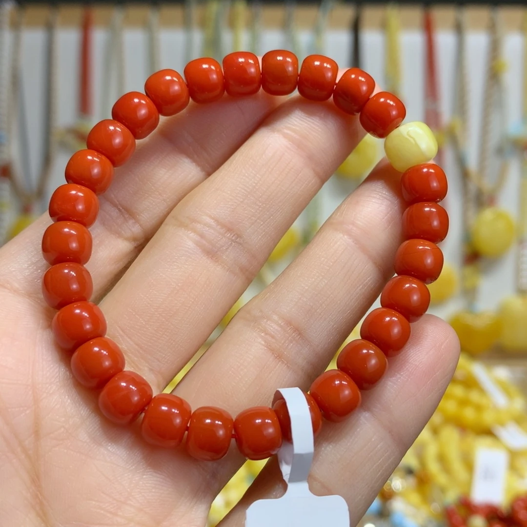 南红玛瑙未镶嵌手链7.3mm