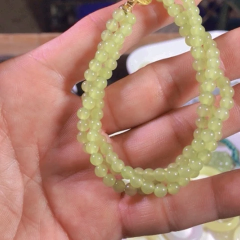 手链未镶嵌和田玉（碧玉）