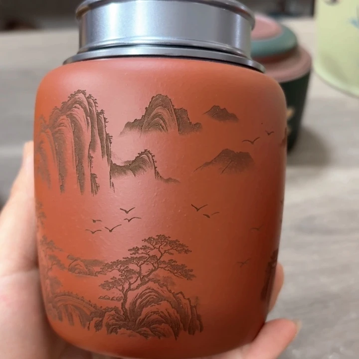 紫砂茶叶罐猛****腿醒茶罐