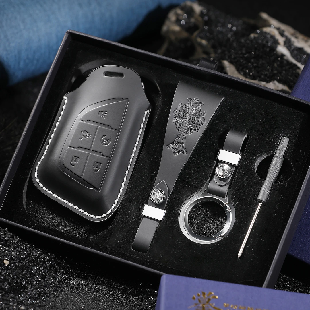 凯迪拉克专用适用CT4/5/6XT4/5/6凯迪拉克全系真皮钥匙套