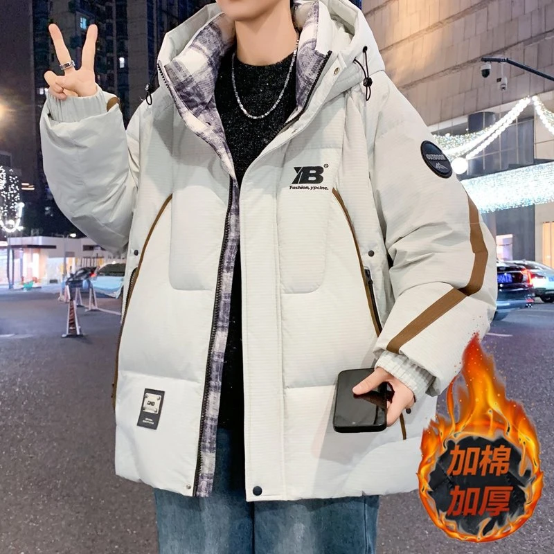 棉衣男冬季宽松潮流青少年初高中学生大童加厚保暖外套男士棉服潮