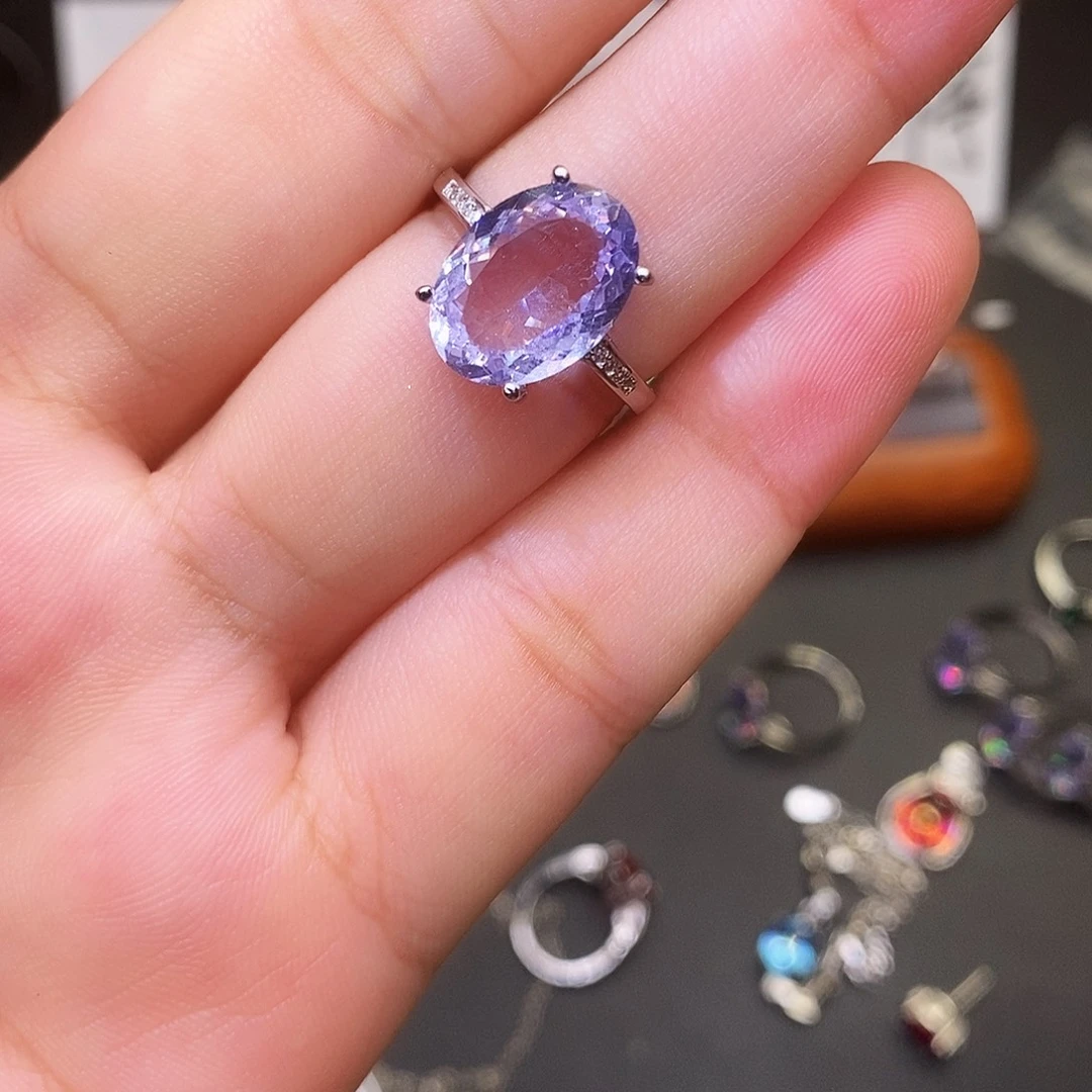 戒指银S925镶嵌紫晶