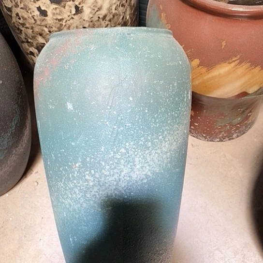 紫砂花盆口15高度38绿泼墨瑕疵