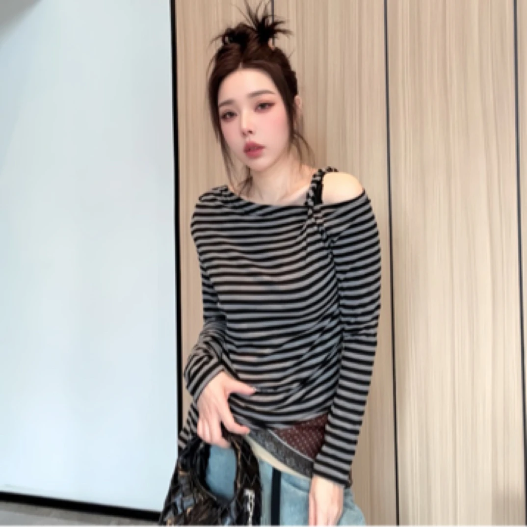 【丽丽推荐】早秋高弹设计款斜边 T时尚显瘦