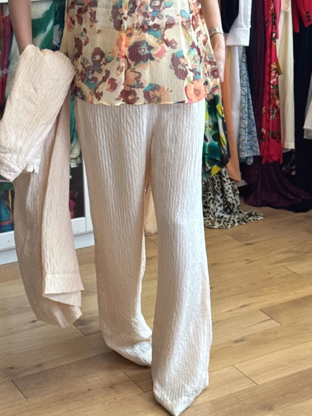 Soyinkala 设计师纹理百褶长裤