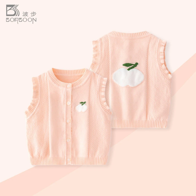 婴儿马甲秋装女宝宝针织衫秋季小背心婴幼儿马夹坎肩上衣秋款外套