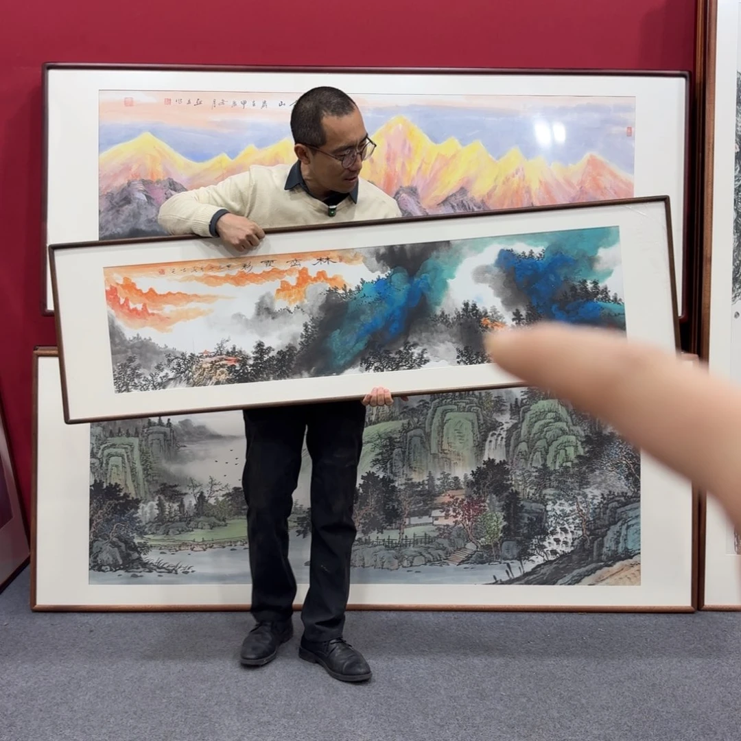 国画带框绘画160/45尺寸