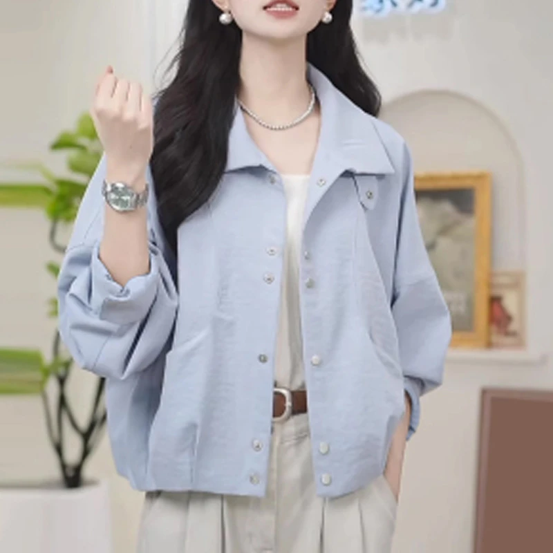 清新洋气外套女士2025春秋新品立领系扣设计感时尚显瘦休闲上衣女