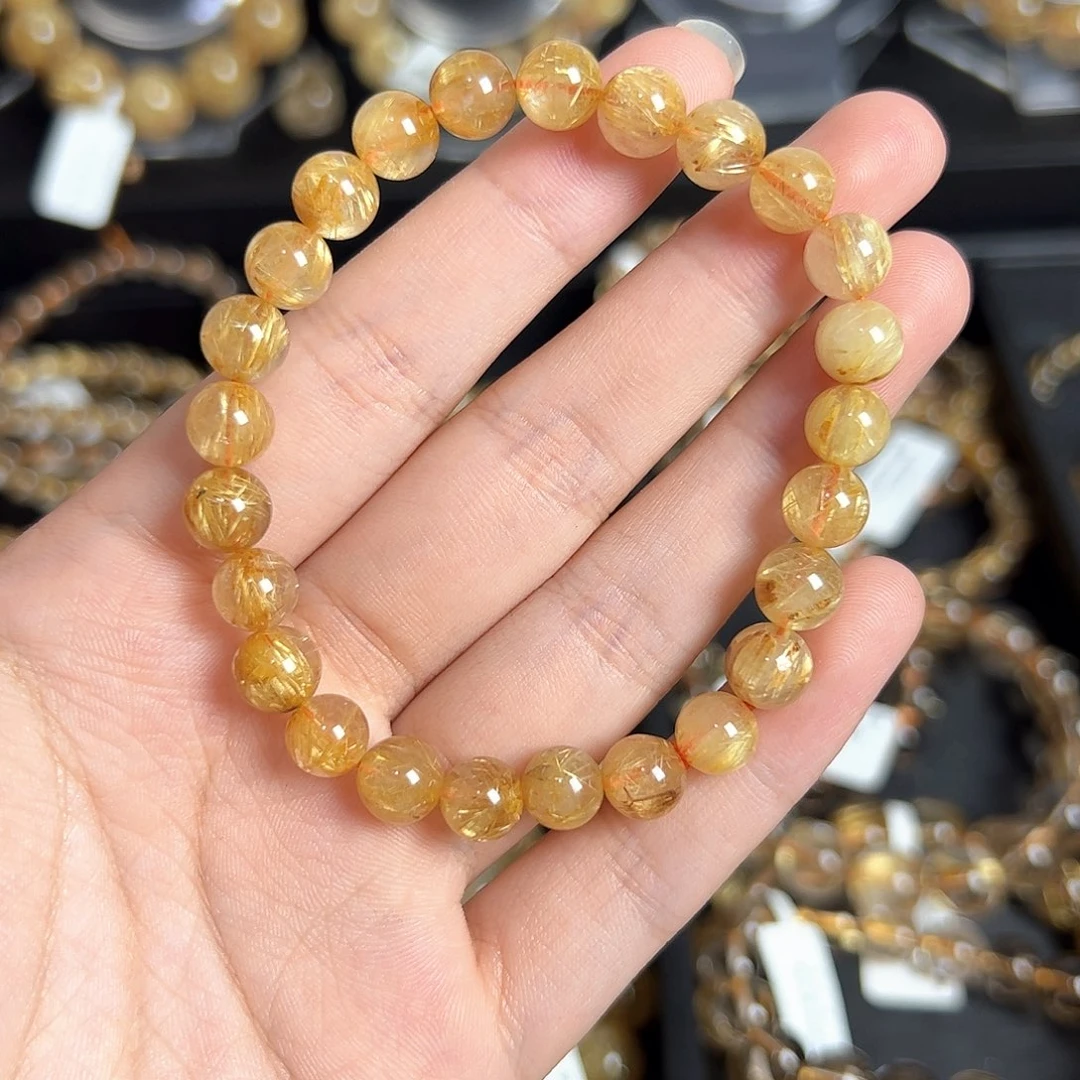 水晶手链未镶嵌天然金发晶