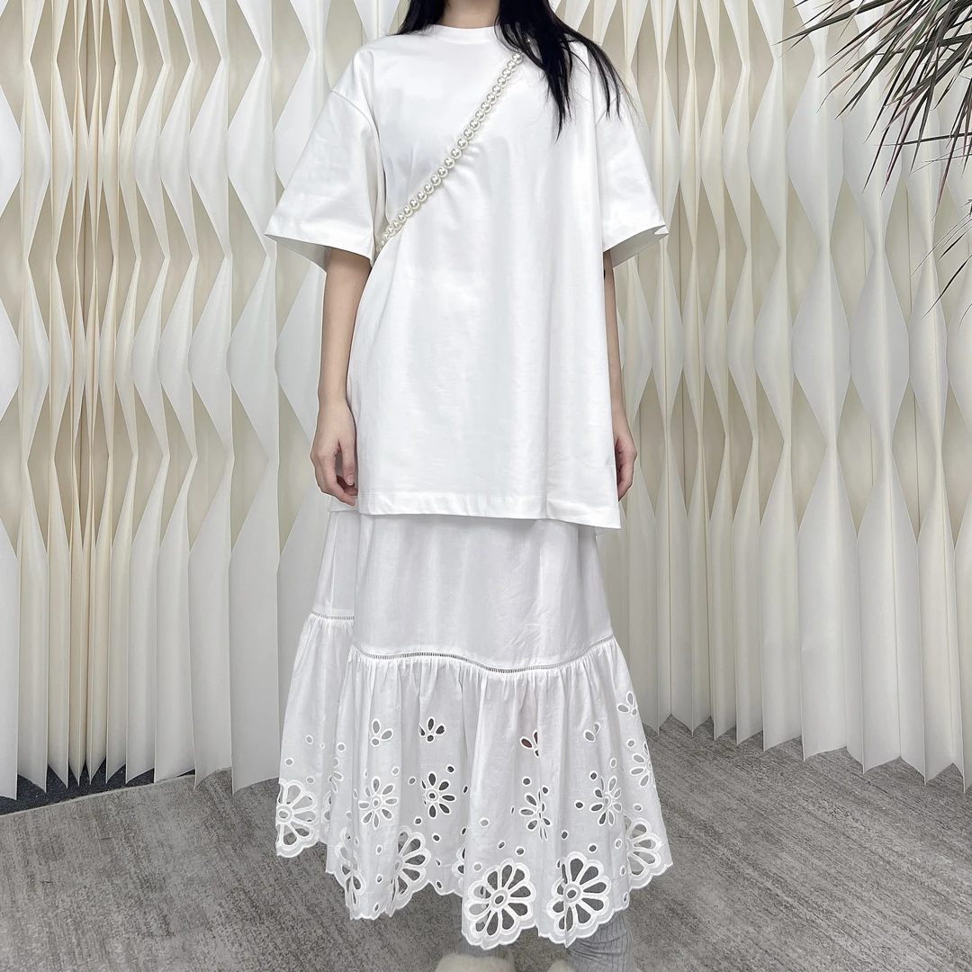 简约百搭圆领短袖T恤宽松舒适纯色上衣DA52100015