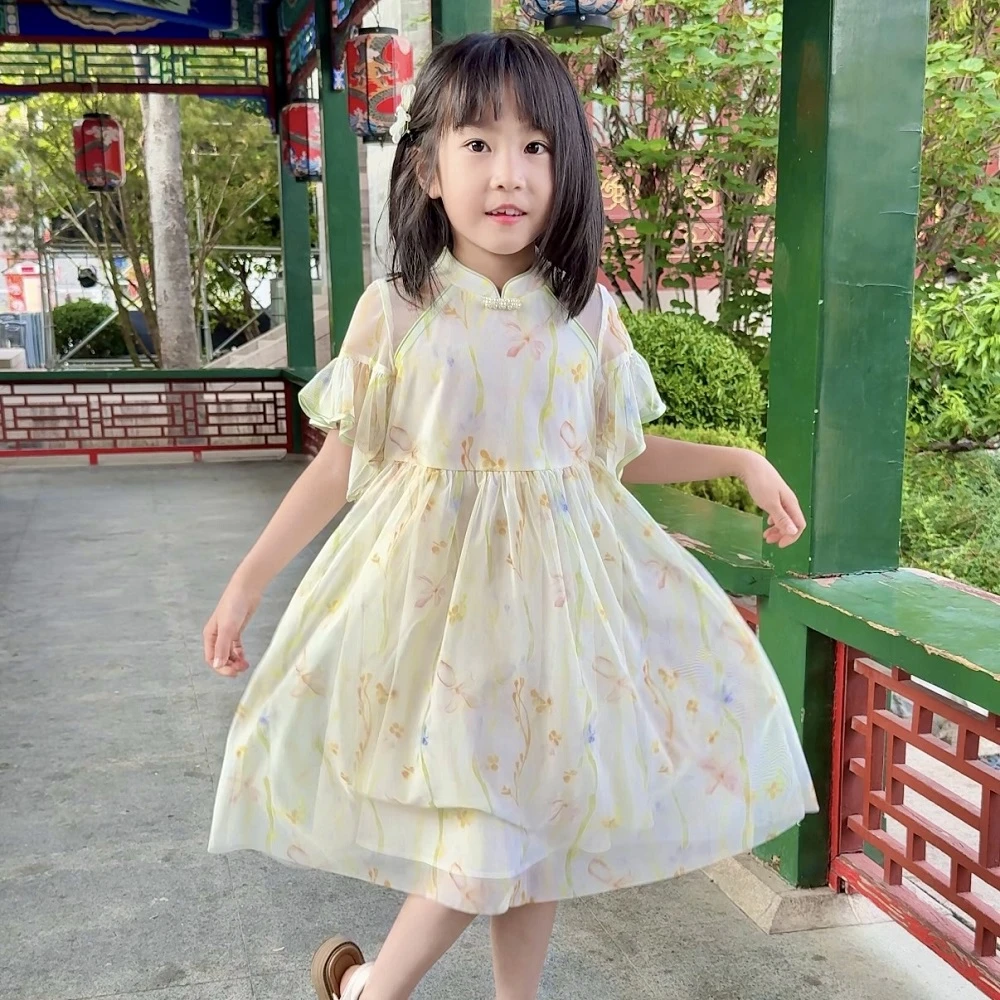 【琉璃幻梦】女童夏季连衣裙2025新款国风碎花裙新中式裙子0593