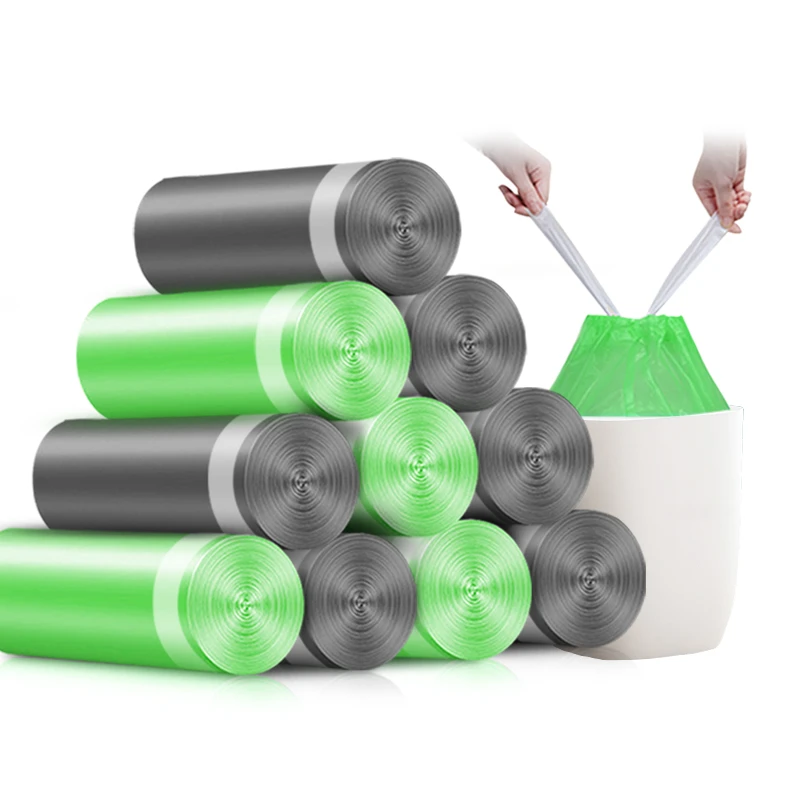 垃圾袋家用加厚穿绳收口式实惠装大号共45只装厨房办公室专用