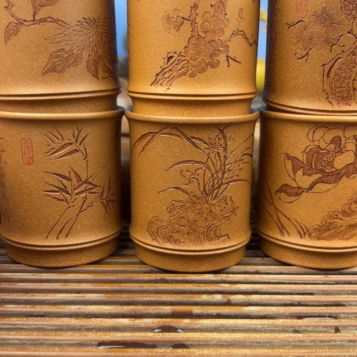 茶壶紫砂梅兰竹菊松荷套杯120c
