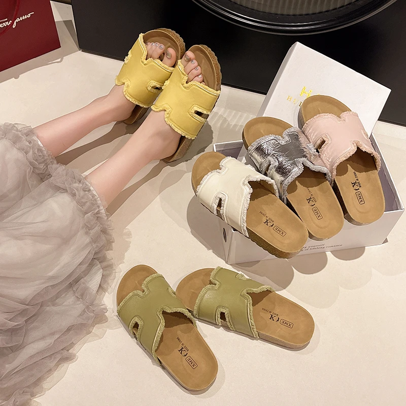 JIAJIA好货爆款露趾软底一字拖鞋女外穿夏季新款休闲轻便懒人平底
