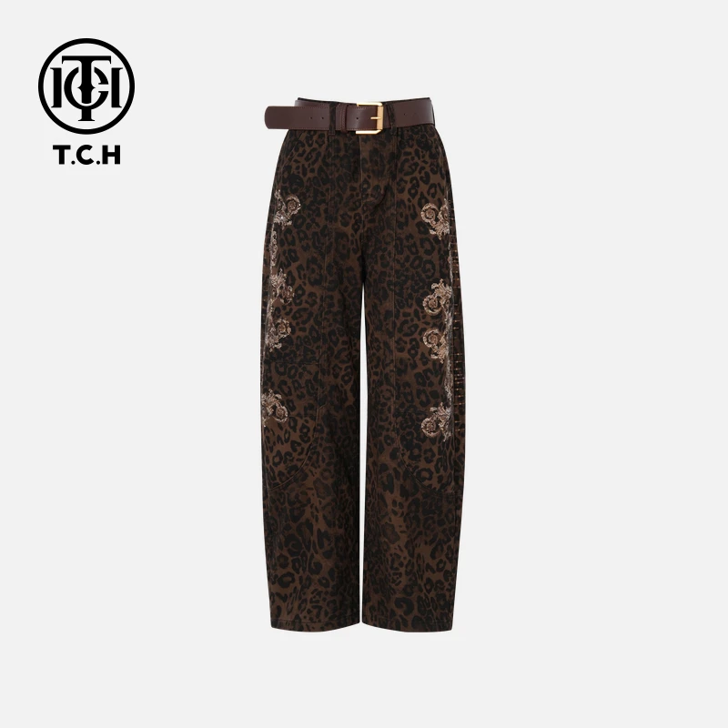 TCH私服烫钻工艺新时尚淑女百搭新潮流长裤女T75C20E5099轻奢tch