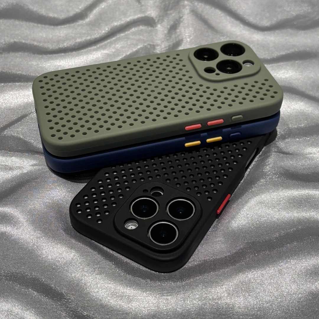 高级感洞洞散热壳适用苹果16/15promax手机壳iPhone14小众13套男