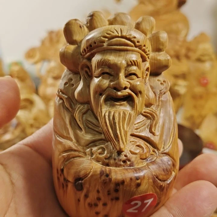 柏木瘤疤高油财神爷手把件